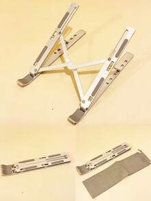 Laptop Stand, Ergonomic 8-Level Adjustable Height Riser, Foldable Portable Design, Elevates Screen To Eye Level For Comfortable Viewing Experience, Open Ventilation Structure With Anti-Slip Pads, Perfect For - A - View 4