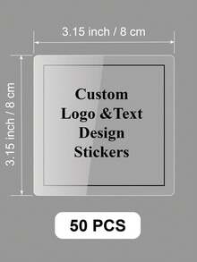 1/50/100/240pcs 1-8cm Custom Labels – Personalized Design White/Holographic/Clear Square Stickers For Business Logo, Waterproof Customizable Unique Designs Square Sticker Labels For Candle Jar, Birthday Cup, Cosmetics Bottle, Packaging - Square - View 48