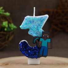 1pc Cute Cartoon Glitter Birthday Candle Set 0-9 Number Cake Decor Plug-In, Birthday Party Anniversary Celebration Dessert Table Decoration, Suitable For Birthday Party, Halloween, Christmas, Best Gift For Fans - Multicolor - View 8