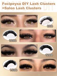 CMAYOME Large Capacity Eyelash Set, 666pcs D Curl Cluster Lashes, 8–16mm, Soft Fluffy Single Cluster Design, Create Natural Voluminous Eyelash Look, Suitable For DIY Eyelash Extensions, Multi-Functional All-In-One Eyelash Set, Customizable Eye Makeup, Cat Eye Lashes, Anime Lashes - Multicolor - View 11