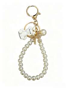 1pc Elegant Faux Pearl Keychain, Creative Bear Key Ring Decorative Accessory, Car Key Holder, Bag Charm, Suitable For Friends, Family, Valentine's Day Gift, Birthday Gift, Holiday Gift, Party Favor - Multicolor - View 10