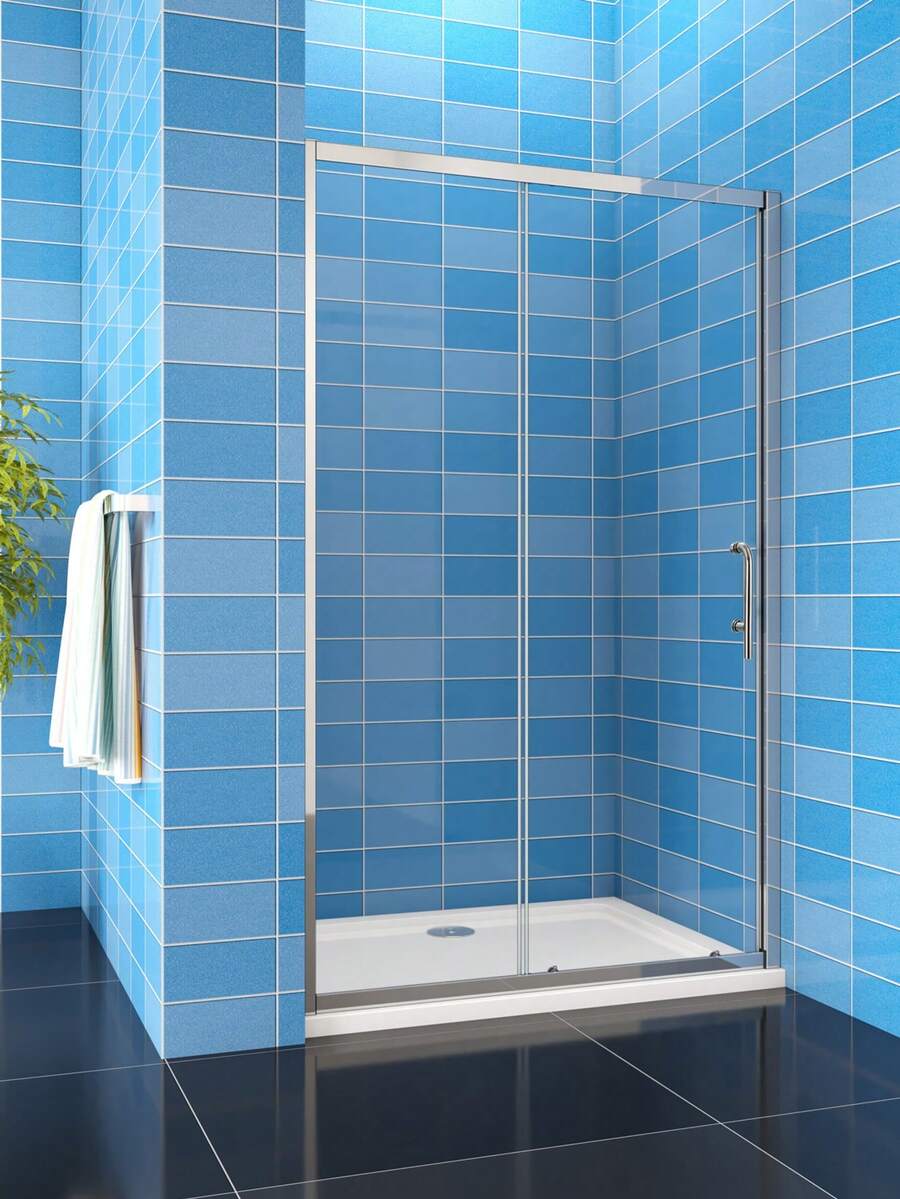 1600x1850mm Reversible Bathroom Sliding Shower Enclosure Shower Door Toughened Glass Screen Cubicle - Door Dimensions - View 1
