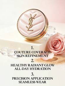 Yves Saint Laurent YSL Pink Diamond Pattern Leather Cushion Foundation B10 Shade 5g, Cushion Ringan Tahan Lama untuk Menutupi Kekurangan, Alas Rias Portabel untuk Sentuhan Akhir, Cocok untuk Bepergian, Bekerja, Berbelanja, Kencan, Perjalanan, dan Acara Luar Rumah untuk Menciptakan Tampilan Riasan yang Jelas dan Lembut - B10 - View 4
