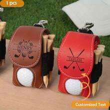 TONGFANTECH Tas Bola Golf Kulit yang Dipersonalisasi, Tempat Penyimpan Tee Golf Mini - MultiWarna - View 2