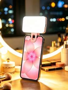 1pc Portable Selfie Light, LED Fill Light, Makeup Light, Suitable For Sports Photography - Compact Design, 3 Lighting Modes, Adjustable Brightness And Angle, USB Interface, Suitable For Laptop/Smartphone/Tablet/Zoom Meeting/Makeup, Also Suitable For Selfie And Live Streaming, Portable Night Light, Emergency Lighting Flashlight - A - View 3