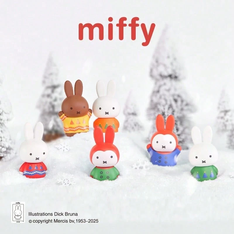 官方授權 Miffy「In The Snow」冬季系列盲盒,可愛兔子收藏乙烯基公仔,Miffy & Boris 雪地主題,6 款常規款式包含滑雪、雪橇與雪衣,植絨雪人 Boris,隨機 1 件 - 彩色 - 查看 1