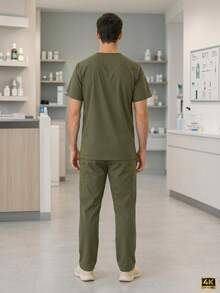 Men Scrub Sets - Olive Green - View 2