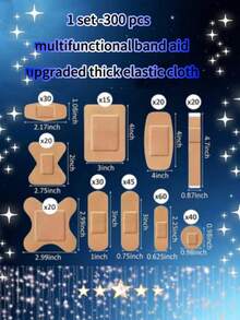 300/160/100/60/50pcs Assorted Waterproof Bandages, Multi-Size First Aid Bandage Patches, Different Sizes Fingertip Band-Aids, Suitable For Daily Care And Outdoor Travel, Can Be Put Into First Aid Kit - Multicolor - View 5