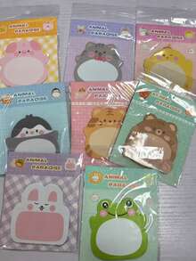400 Pages/20 Sheets Cute Animal Sticky Notes, Cartoon Memo Pad, Korean Style Stationery Notebook, Collage Mini Message Notes, Tearable And Reusable, No Residue Bookmark, To-Do List, Office Essential, Back To School Creative Multi-Functional Strong Adhesive Girly Style - Multicolor - View 14