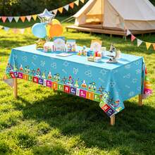 1pc/3pcs Fun Science Experiment Theme Disposable Plastic Tablecloth, Suitable For Science Theme Birthday Party, School Event, Children's Party, Study Tour Activity Party Decoration 137*274cm - Multicolor - View 6