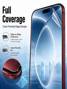 5pcs High Clear Hydrogel Full Coverage Flexible Phone Screen Protector, Compatible With IPhone 18 Pro Max 17 Pro Duo 16 Plus 15 14 13 12 11, Anti-Explosion Scratch-Resistant Bare Machine Protection Film, Self-Healing Soft Film, Non-Glass - Clear - View 8