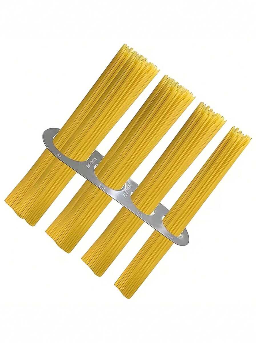 Stainless Steel 4-Hole Pasta Portion Spoon, Precise Portion Control To Prevent Waste, Suitable For 1/2/Multi-Person Servings, Designed For Spaghetti, Macaroni, Fettuccine Portion Control, Kitchen Tool And Tableware Accessory - Multicolor - View 1