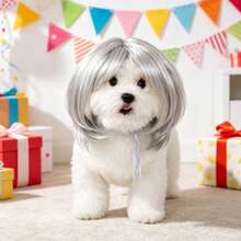 Multi-Style Pet Cosplay Wig Soft Synthetic Fake Hair, Adjustable Strap Design Dog Cat Dress-Up Accessory, Assorted Hairstyles For Birthday Party, Photoshoot & Holiday Decoration - Multicolor - View 8