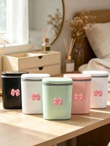 Mini Desktop Trash Can With Lid-Featuring A Butterfly-Themed Design And A Detachable Lid. Suitable For Use In The Home, Office, Kitchen, Vanity, Dining Room, Or Living Room. An Ideal Gift For Family And Friends For Holidays, Birthdays, Or Christmas. - A - View 7