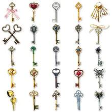 50Pcs Vintage Key Aesthetics Scrapbook Stickers Pack Funny Key Retro Decoration Merch Vinyl Waterproof Stickers For Water Bottle,Computer,Laptop,Phone,Luggage,Notebook,Fridge - Multicolor - View 6