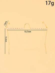 1pc Minimalist Tassel Eyeglass Frame Without Lenses, Versatile Party Foldable Frame Glasses, Women's Accessory - Tassel - View 3
