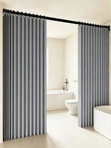 Bohemian Style High-Quality Shower Curtain, Elegant Solid Color Design, Durable And Easy To Clean. Top Ring Installation Is Simple. This Fashionable Bathroom Divider Is Suitable For Home And Hotel Bathrooms, Providing Space Separation And Privacy Protection. Shower Curtain, Window Curtain, As A Functional Barrier For Home And Hotel Bathrooms. Perfectly Achieves Dry And Wet Separation And Acts As A Space Divider. Suitable For Home Bathroom Decor, Machine Washable, Bathroom Shower Curtain. - Type a - View 3