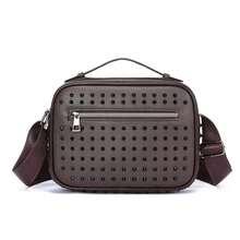 Men's Rivet PU Crossbody Bag, Fashion Forward Travel Camera Bag, 3 Colors Available, Gift For Boyfriend - Multicolor - View 13