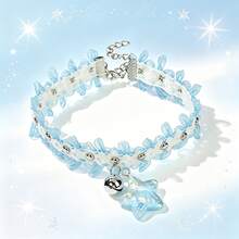 1pc Cute Floral Lace Cat Collar, Detachable Kitten Collar With Bell And Shiny Star Pendant, Soft Pet Collar, Suitable For Small Adult Cats, Perfect For Daily And Holiday Wear, Gift For Pets - Multicolor - View 13