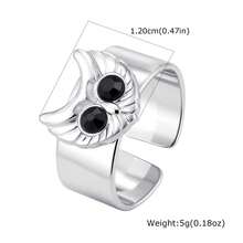 1pc Vintage Stainless Steel Animal Owl, Horse, Spider, Celtic Knot Open Ring For Men, Adjustable Size, Punk Style Jewelry, Daily Wear - Silver - View 5