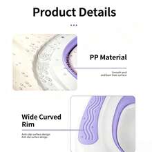 Foldable Sit-In Bath Basin / One-Touch Drainage / Maternity & Postpartum Care / Toilet Private Area Cleaning Basin / Bedside Toilet Bath Basin / PP+TPR Material - Purple - View 6