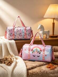 1PC New Unicorn Large Capacity Handbag, Casual Minimalist Elegant, Zipper Design, Adjustable Shoulder Strap, Suitable For Travel And Outings, Can Easily Accommodate Daily Essentials, Versatile Item, Suitable For Various Styles And Occasions. - Multicolor - View 1