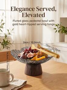 1pc High-Foot Decorative Fruit Bowl With Waterproof Walnut Wood Base, Large Capacity, Scratch-Resistant And Easy To Clean, Suitable For Coffee Table, Wedding, Ramadan Iftar And Housewarming Gift - View 29