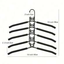 5 Packs Metal Thickened Space-Saving Hangers, 5-In-1 Multi-Layer Design, With Non-Slip Foam Pads, Suitable For Coats, Sweaters, Suits, And T-Shirts - Multicolor - View 2