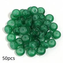 50顆 Beadlicious 玻璃珠，扁圓糖果色散珠，適合珠寶製作，5x8mm 裝飾珠，適用於 DIY 手鍊、項鍊、手機吊飾－混色－串珠與珠寶製作 - 8mm 算盤珠 - 查看 17