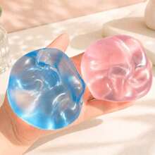 Non-Rising Crystal Ball Squishy Toy, Soft Jelly Squeeze Ball, Press & Reshape Stress Relief Fidget Toy For Desk, Office, Party Favors & Gifts - Apricot - View 6