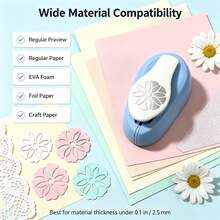 1in Round Floral Craft Punch, Craft Paper Punch, Easy-Press Lever Paper Cutter With Intricate Flower Pattern, Handmade Hole Puncher For Card Making, Scrapbooking, DIY Art Craft, Journal Decorations - Daisy - View 4