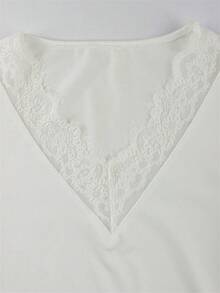 Women's Autumn Gothic Style Casual Colorblock Lace Long Sleeve Blouse - White - View 7