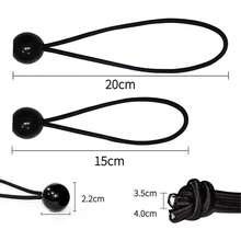 14pcs Elastic Rope, Durable Black Ball Elastic Rope, Used For Tent Fixing, Cargo Securing Line, Patio Umbrella, RV Sunshade, Suitable For Graduation Season And Labor Day - Black - View 3