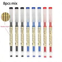 8pcs/Set 0.35mm Fine Tip Quick Dry Ink Pens | Black/Blue/Red, Smooth Writing, Durable Structure, Suitable For Professionals And Students - Multicolor - View 12