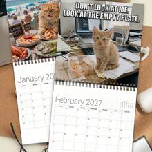 1 2027 Funny Cat Expression Calendar - Humorous Kitten Calendar With Daily Quotes And Monthly Pages, Suitable For Home And Office Decor, Cat Lovers, Adult Gifts, Applicable For Father's Day, Christmas, With Monthly Layout Annual Planner - Multiple Styles - View 4