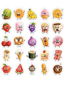 50Pcs Fun Cartoon Food Stickers,Waterproof Vinyl Decals,For Scrapbooking,Notebooks,Water Bottle,Travel Case Decor - Multicolor - View 7