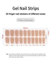 Christmas Semi Cured Gel Nail Strips, 20Pcs Long Lasting Salon Quality Wraps, Easy Apply & Remove Gel Nail Stickers With UV Light - Dusty Pink - View 4