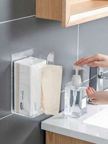 1/2pcs Wall-Mounted Tissue Box Holder, Wet Wipes Storage Box, Wall-Mounted Facial Tissue Rack, Suitable For Living Room, Kitchen, Bathroom, Toilet, Daily Home Storage, Gift For Friends, Family, Mother, Students, Christmas Home Storage Item - Multicolor - View 5