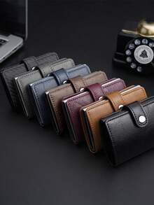 1 Pc/2pcs/Set Carbon Fiber Automatic Pop-Up Card Holder, Ultra-Thin Anti-Theft, Black / Brown, Regular / Genuine Leather / RFID Genuine Leather Style. (Card Holder Is The Main Product, Gift Bag Is An Accessory) - Black - View 13