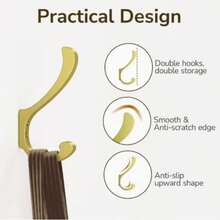 Set Of 4 Modern Gold Wall Hooks - View 3
