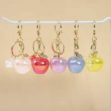 Korean Dongdaemun Colorful Resin Apple Keychain Cute Bag Pendant Fashion Versatile Keychain Wholesale - Multicolor - View 4