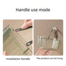 Transparent Plastic Handheld Storage Basket, Kitchen Wall Hanging Organizer Basket - View 10