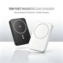 15W Fast Wireless Charging Car Phone Holder With Magnetic Mount, Car Navigation Charger, Supports Wireless Charging And Magnetic Function, Includes Magnetic Ring And Data Cable Holder, Perfect Digital Gift For Friends - Car Wireless Charger - View 1