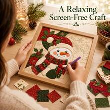 Kit Dekorasi Seni Tusuk Kain Natal DIY untuk Dewasa, Kerajinan Seni Dinding Mosaik Tanpa Jahit dengan Bingkai dan Alat, Dekorasi Rumah Liburan Buatan Tangan yang Menenangkan, Hadiah Natal, Set Kerajinan Kreatif - MultiWarna - View 5