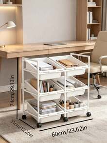 Multi-Layer Drawer Storage Mobile Organizer Rack, Home Miscellaneous Items & Picture Book Sorting Shelf - Multicolor - View 5