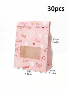 4pcs/15pcs/30pcs Christmas Themed Stand-Up Window Treat Bags, Thick White Card, Candy Biscuit Snack Holiday Gift Pouches - View 23
