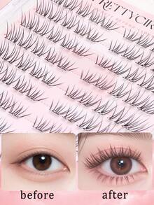 WANPIN 10-Row Glue-Free Segmented False Eyelashes, No Glue Needed For Better Lash Protection, Lightweight And Comfortable All Day, Natural Look Without Artificial Appearance - C - View 3