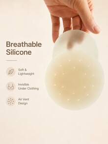 1 Pair Reusable Silicone Breast Lift Tape, Invisible Self-Adhesive Breast Pads With Breathable Holes, Push-Up Breast Enhancer For Backless Dresses - Multicolor - View 3