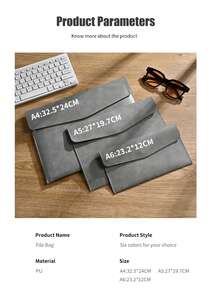 Multifunctional Envelope-Style Document Bag A5/A4/Envelope Size, Thickened, Anti-Drop, Dirt-Resistant, Can Hold Laptop, Documents, Suitable For Office, Study, Storage And Organization - A6 - View 5