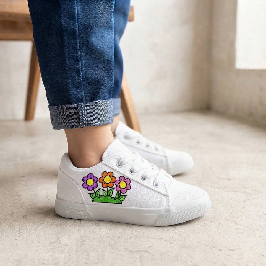 Kids Sneakers - Black and White - View 1
